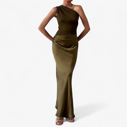 Lucie | Damen Asymmetrisches Maxikleid