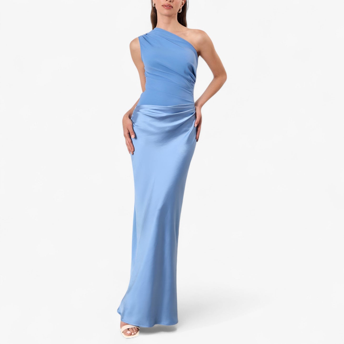 Lucie | Damen Asymmetrisches Maxikleid
