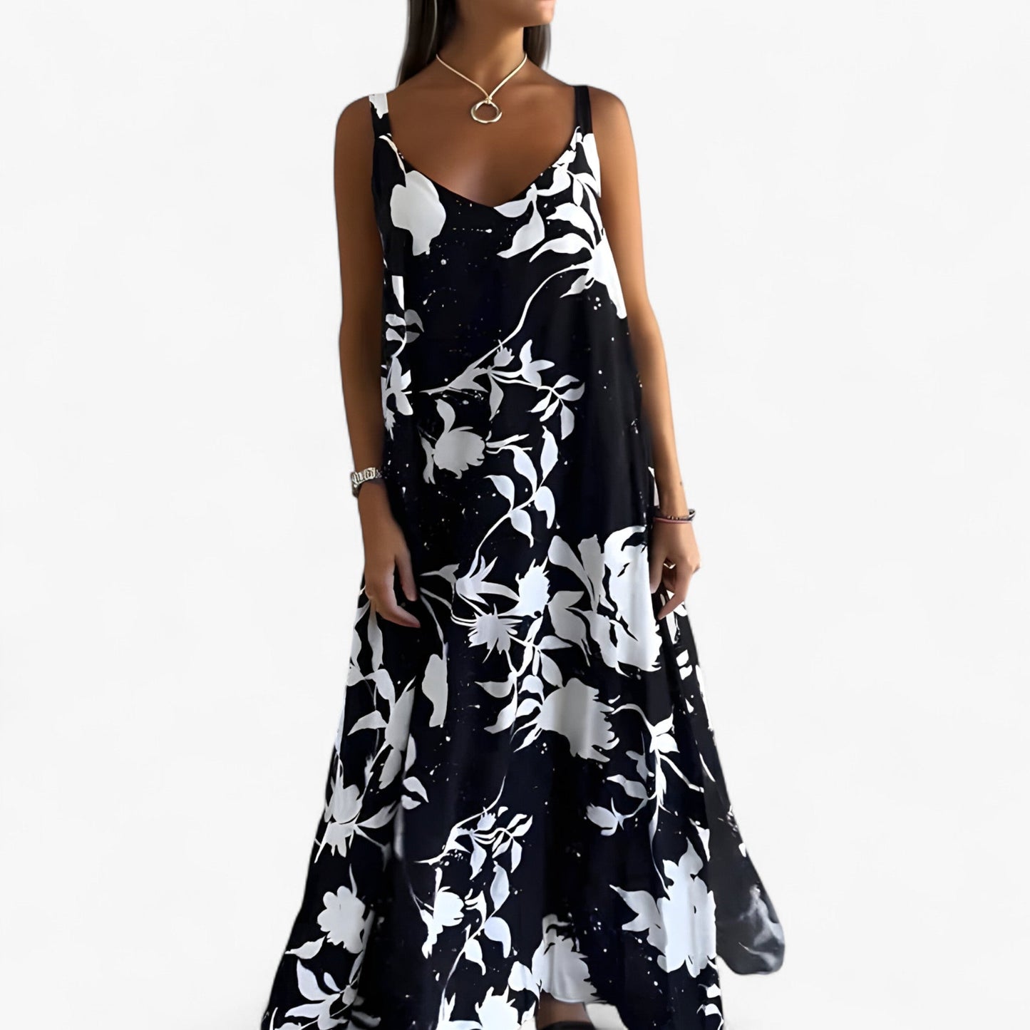 Daniela | Damen Baumwoll Sommerkleid Ärmellos Floral