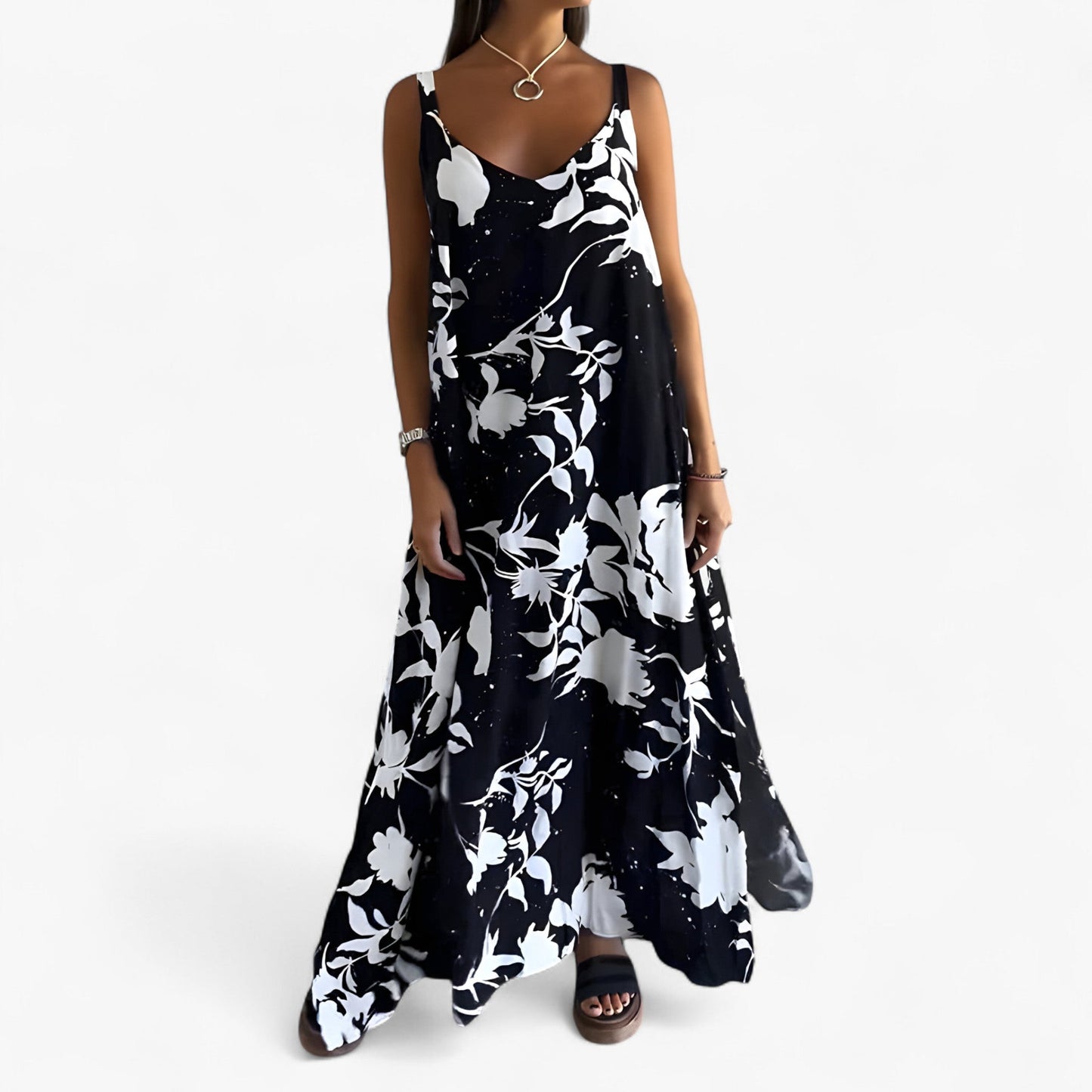 Daniela | Damen Baumwoll Sommerkleid Ärmellos Floral