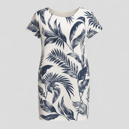 Carmine | Damen Bequemes Casual Sommerkleid mit Naturdruck