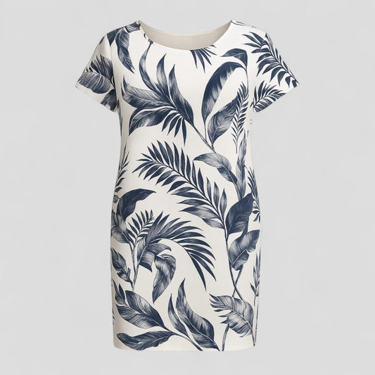 Carmine | Damen Bequemes Casual Sommerkleid mit Naturdruck