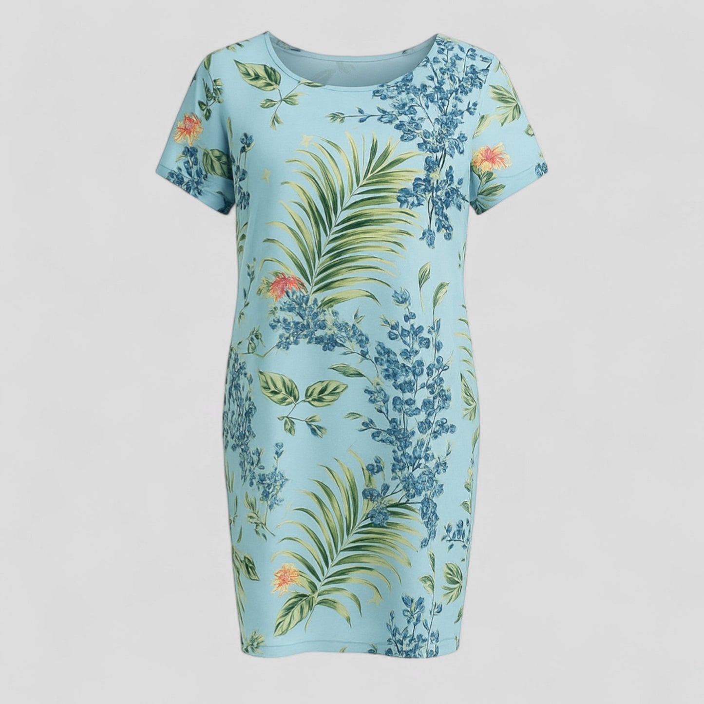 Carmine | Damen Bequemes Casual Sommerkleid mit Naturdruck