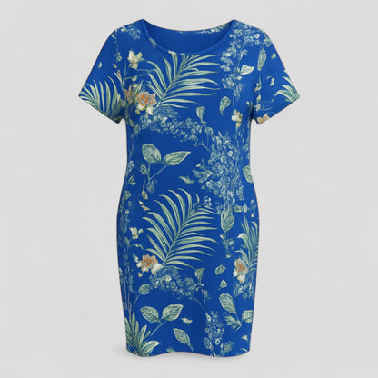 Carmine | Damen Bequemes Casual Sommerkleid mit Naturdruck