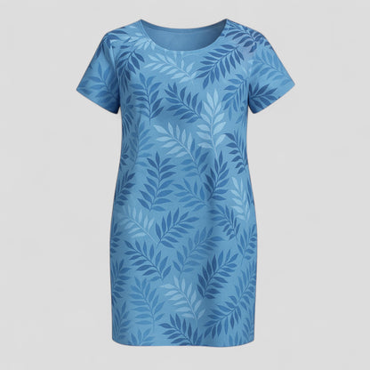 Carmine | Damen Bequemes Casual Sommerkleid mit Naturdruck