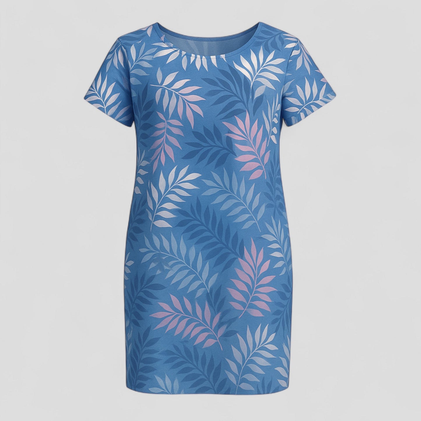 Carmine | Damen Bequemes Casual Sommerkleid mit Naturdruck