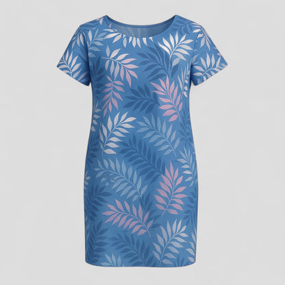 Carmine | Damen Bequemes Casual Sommerkleid mit Naturdruck