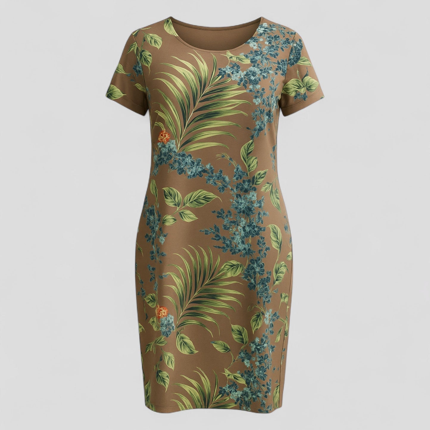 Carmine | Damen Bequemes Casual Sommerkleid mit Naturdruck