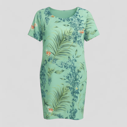 Carmine | Damen Bequemes Casual Sommerkleid mit Naturdruck