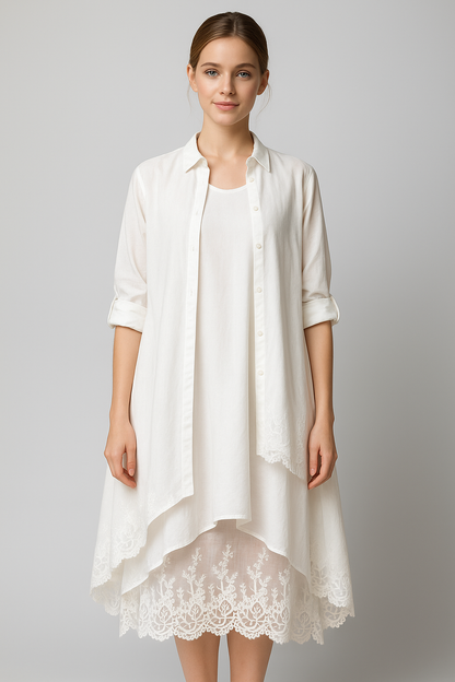 Aurora | Damen Boho Sommerkleid mit Oversize Hemd