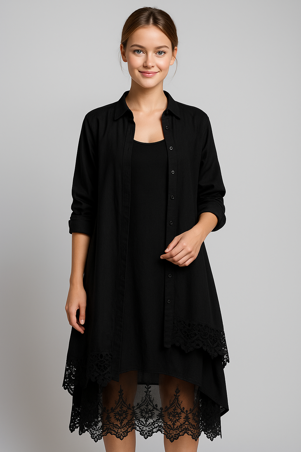 Aurora | Damen Boho Sommerkleid mit Oversize Hemd