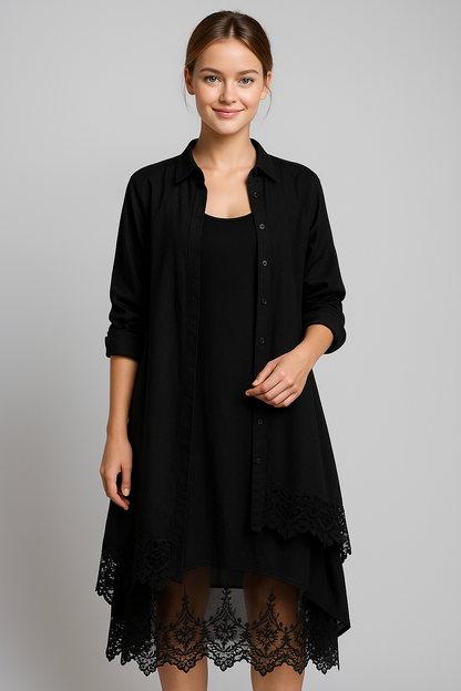 Aurora | Damen Boho Sommerkleid mit Oversize Hemd