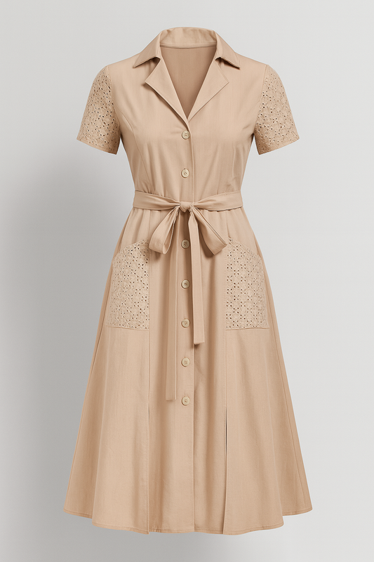 Marsha | Damen Casual V-Ausschnitt Kleid für Sommer