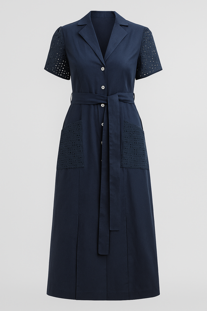 Marsha | Damen Casual V-Ausschnitt Kleid für Sommer