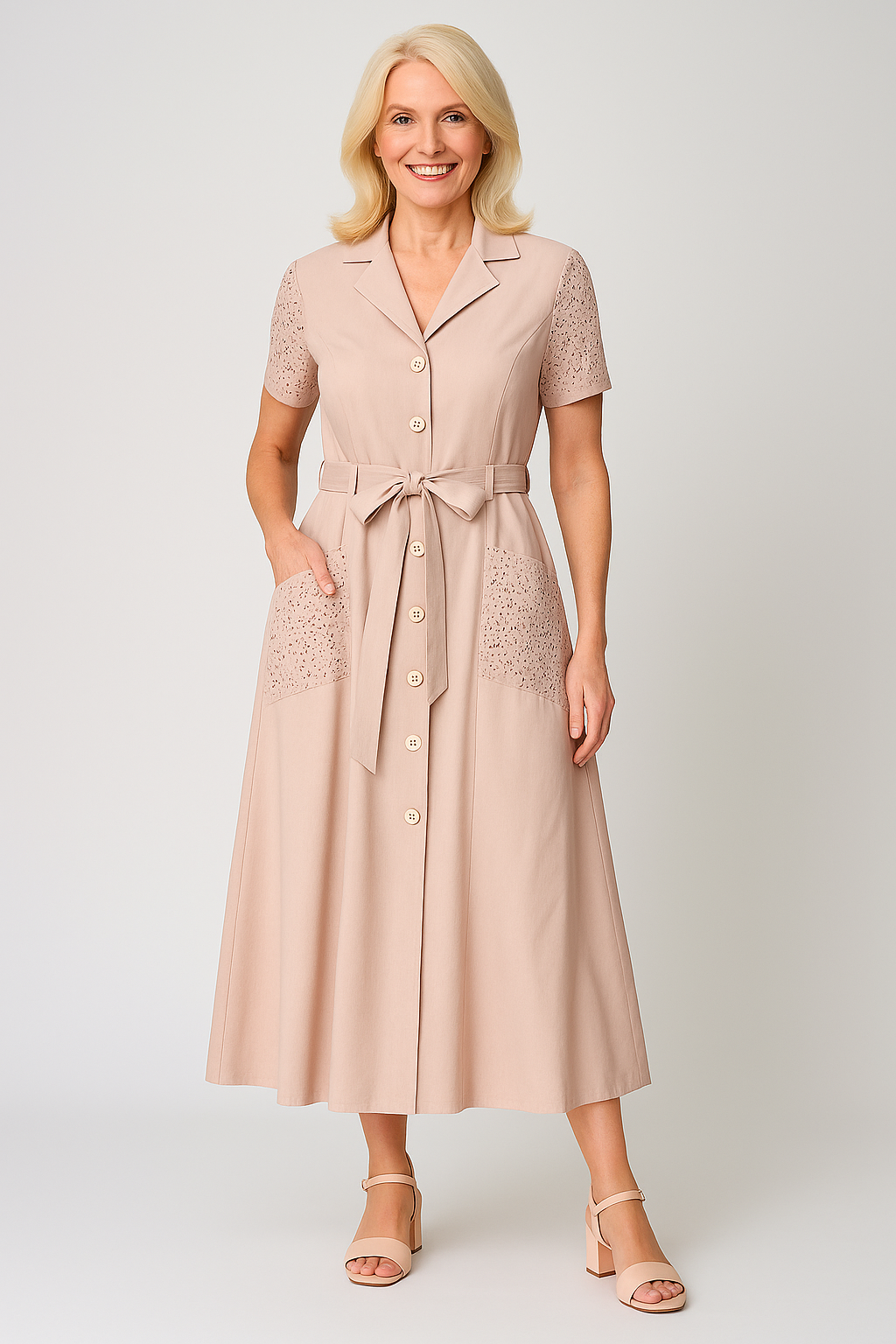 Marsha | Damen Casual V-Ausschnitt Kleid für Sommer