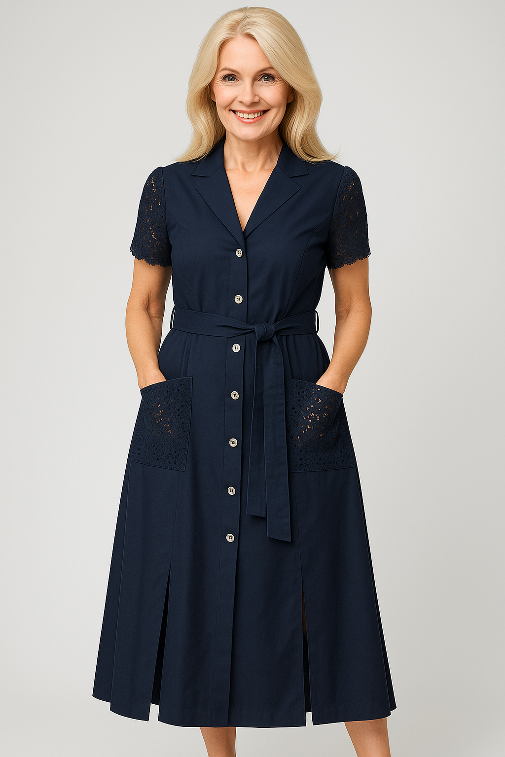 Marsha | Damen Casual V-Ausschnitt Kleid für Sommer