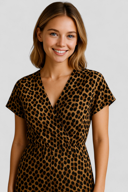 Tessie | Damen Elegante Jumpsuit mit Pantermotiv