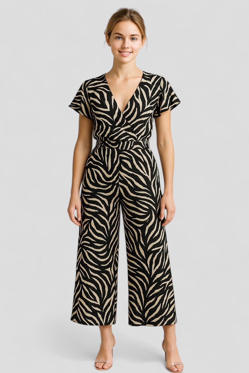 Tessie | Damen Elegante Jumpsuit mit Pantermotiv