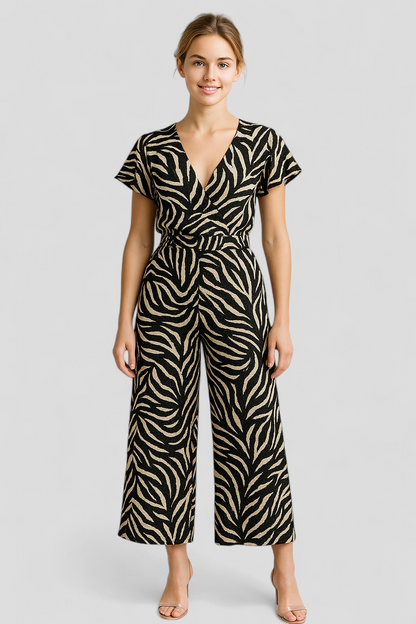 Tessie | Damen Elegante Jumpsuit mit Pantermotiv