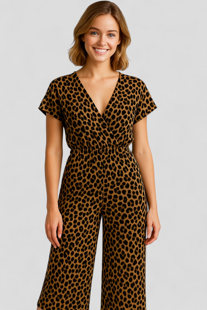 Tessie | Damen Elegante Jumpsuit mit Pantermotiv