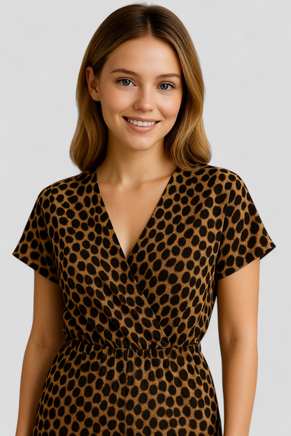 Tessie | Damen Elegante Jumpsuit mit Pantermotiv