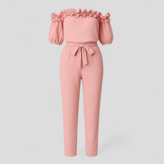 Emma | Damen Eleganter Jumpsuit Mit Volantärmeln