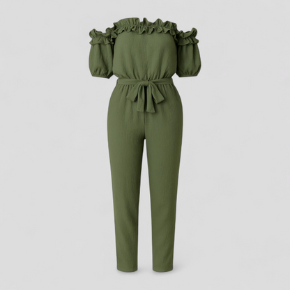 Emma | Damen Eleganter Jumpsuit Mit Volantärmeln