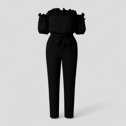 Emma | Damen Eleganter Jumpsuit Mit Volantärmeln