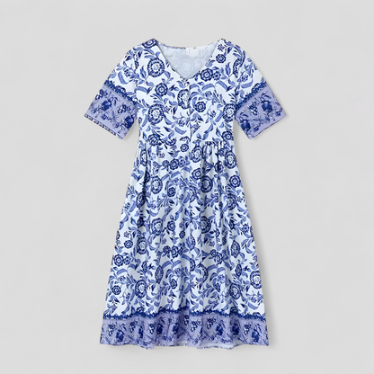 Micola | Damen Elegantes Blumenmuster Sommerkleid