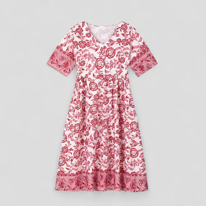 Micola | Damen Elegantes Blumenmuster Sommerkleid