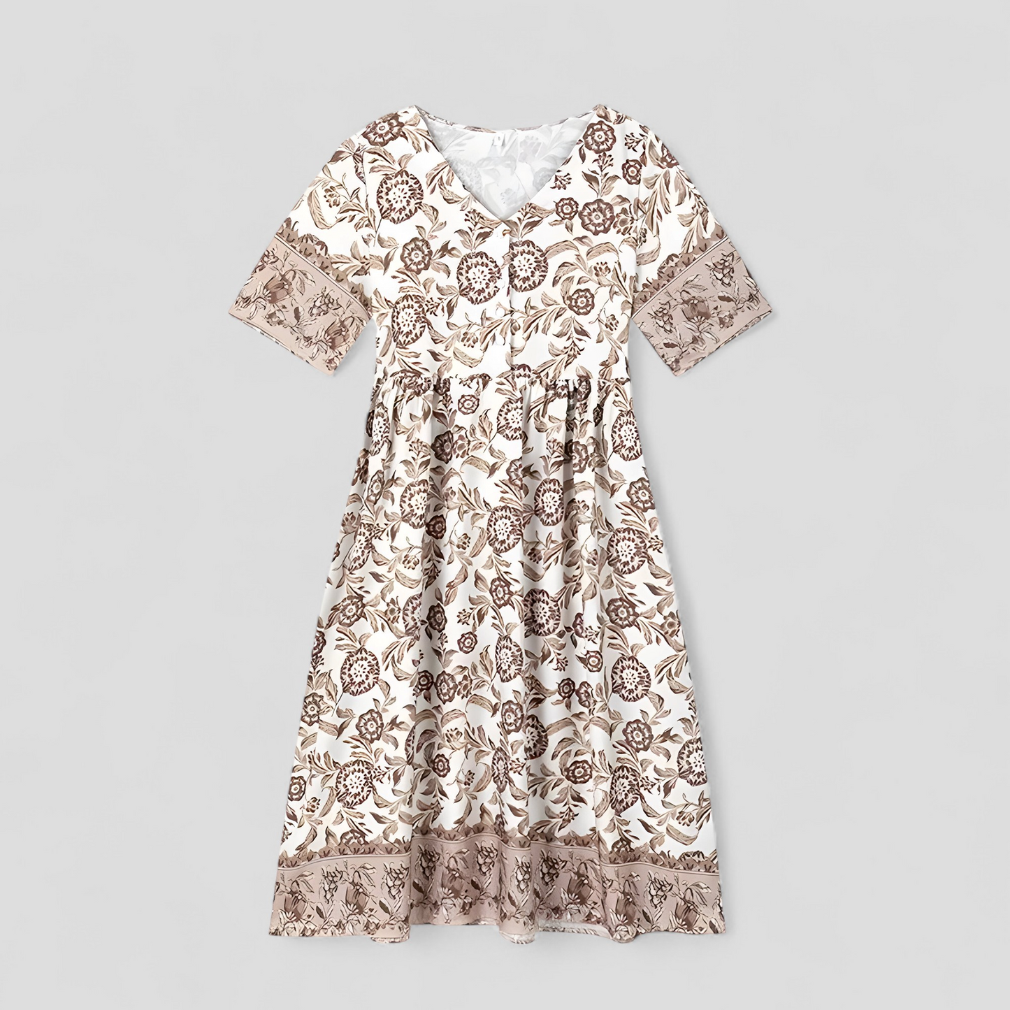 Micola | Damen Elegantes Blumenmuster Sommerkleid