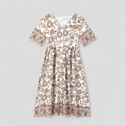 Micola | Damen Elegantes Blumenmuster Sommerkleid