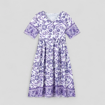 Micola | Damen Elegantes Blumenmuster Sommerkleid