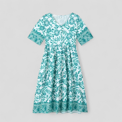 Micola | Damen Elegantes Blumenmuster Sommerkleid