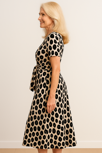 Almanda | Damen Elegantes Kleid mit Leopardmuster