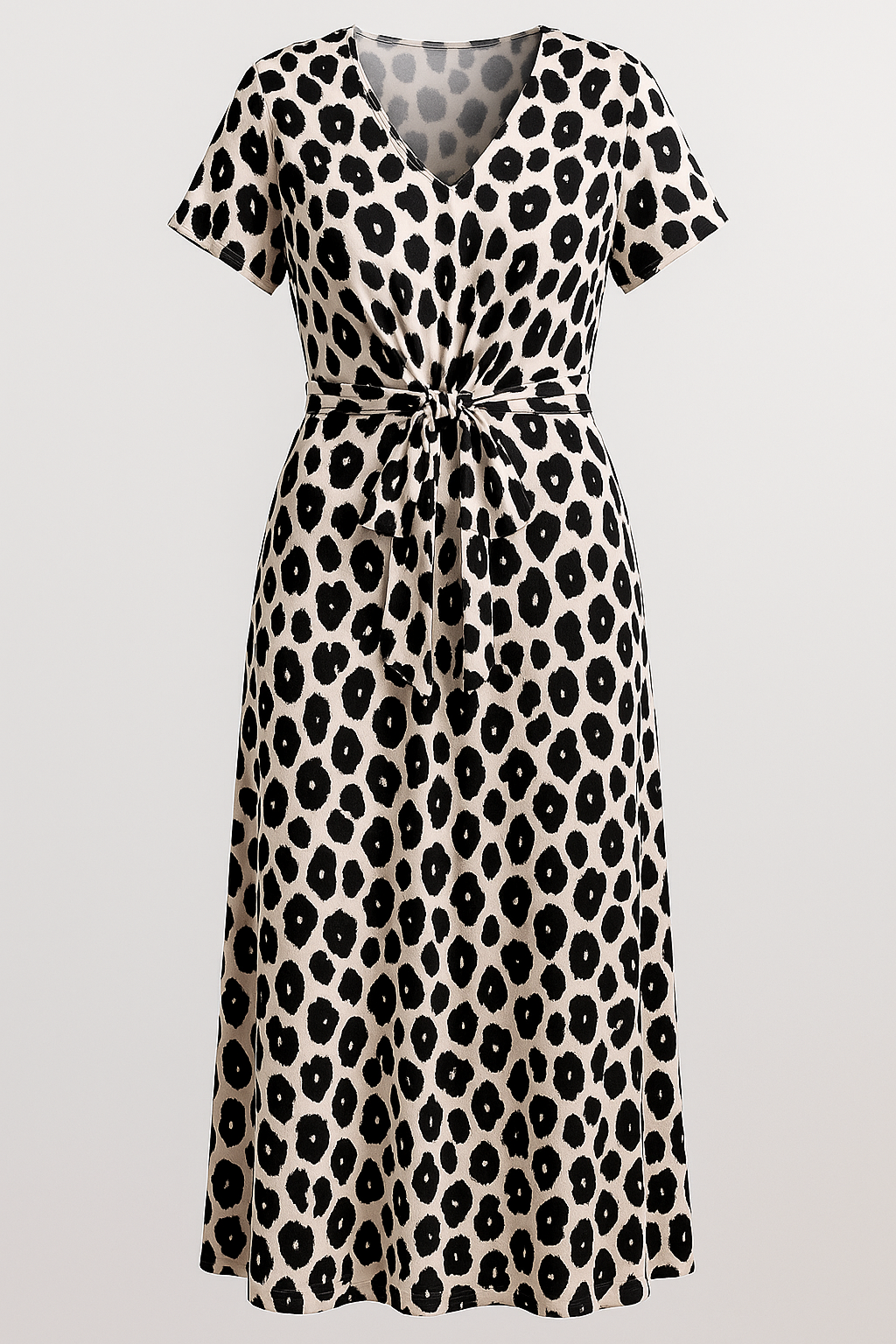 Almanda | Damen Elegantes Kleid mit Leopardmuster