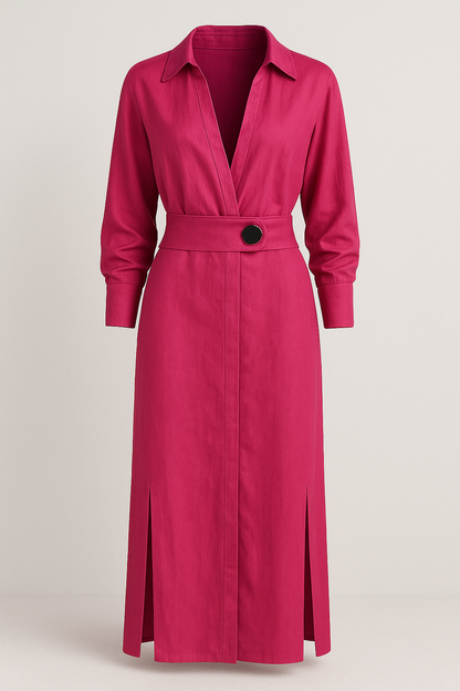 Maggie | Damen Elegantes Maxikleid V-Ausschnitt Sommer