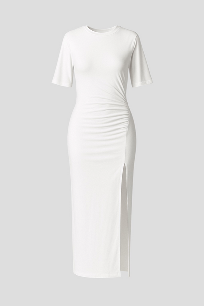 Gia | Damen Elegantes Midi Kleid mit Schlitz