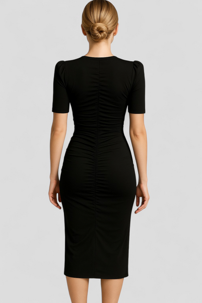 Gia | Damen Elegantes Midi Kleid mit Schlitz