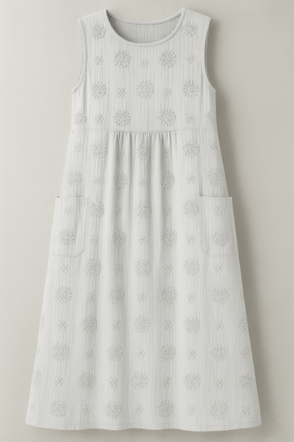 Bethany | Damen Elegantes Midi Kleid mit Taschen