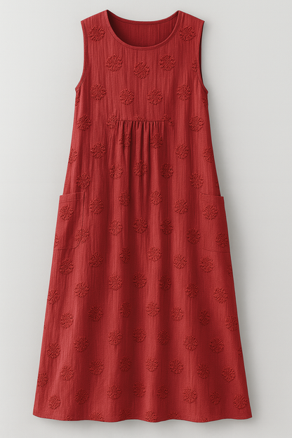 Bethany | Damen Elegantes Midi Kleid mit Taschen