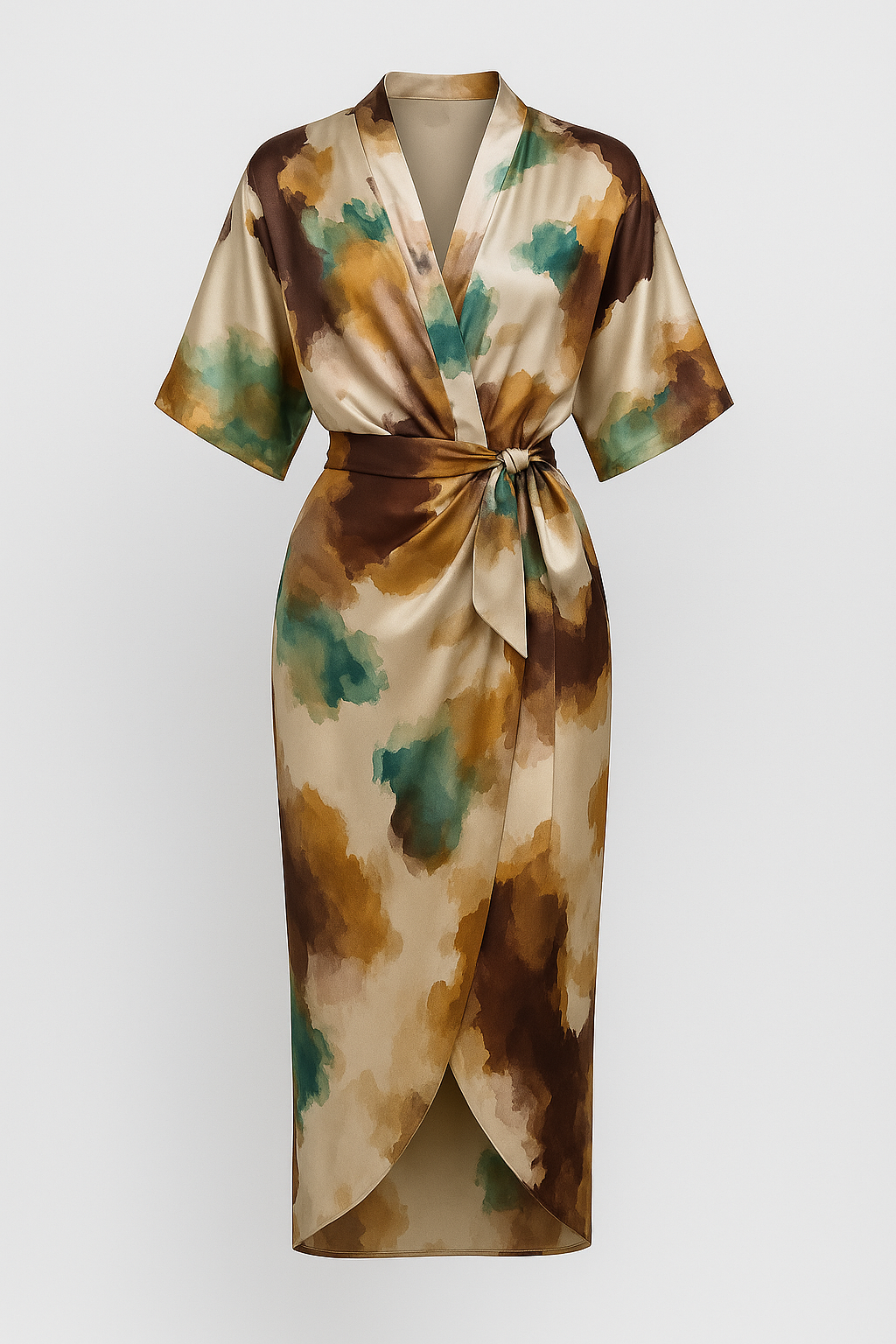 Geneva | Damen Elegantes Satin Kleid mit Druck