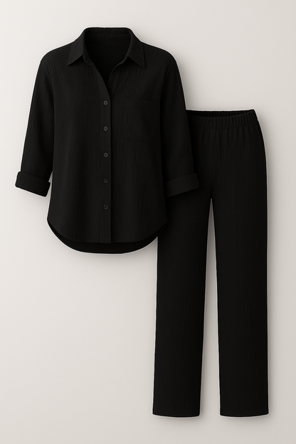 Claudia | Damen Elegantes Sommer Set mit Bluse und Hose