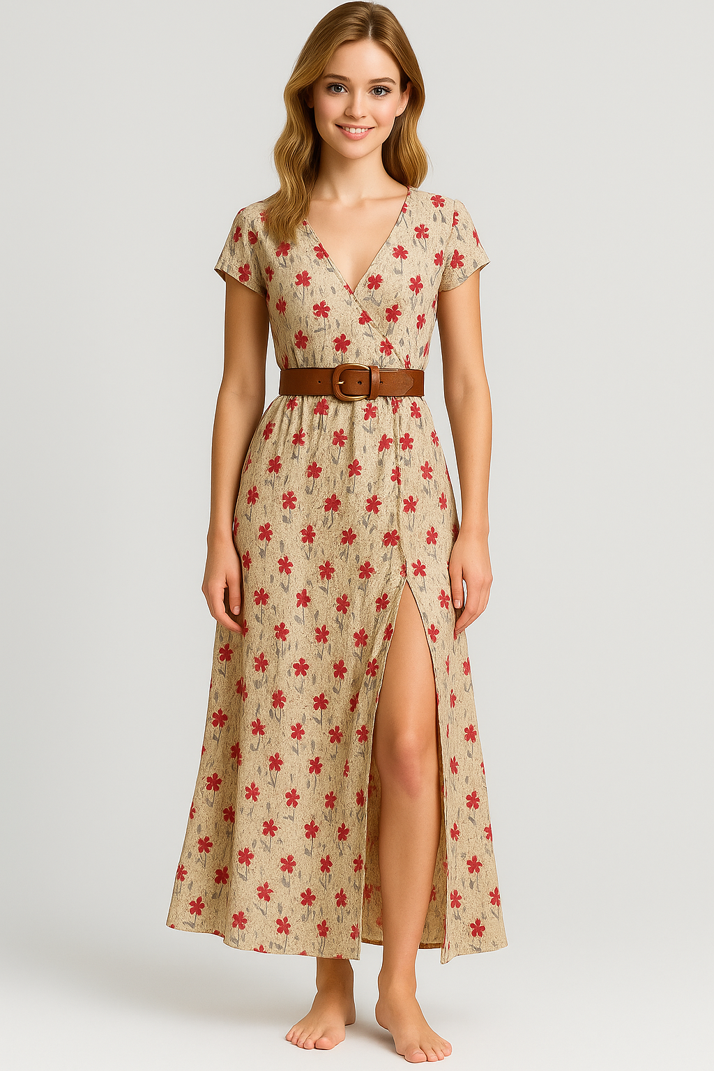 Nelle | Damen Elegantes Sommerkleid Maxi Kleid