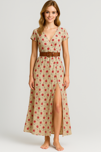 Nelle | Damen Elegantes Sommerkleid Maxi Kleid