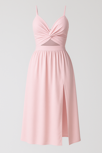 Jessie | Damen Midi-Kleid mit Spaghetti-Trägern