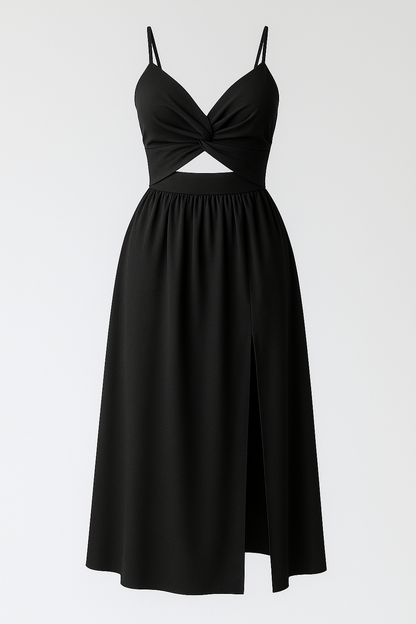 Jessie | Damen Midi-Kleid mit Spaghetti-Trägern