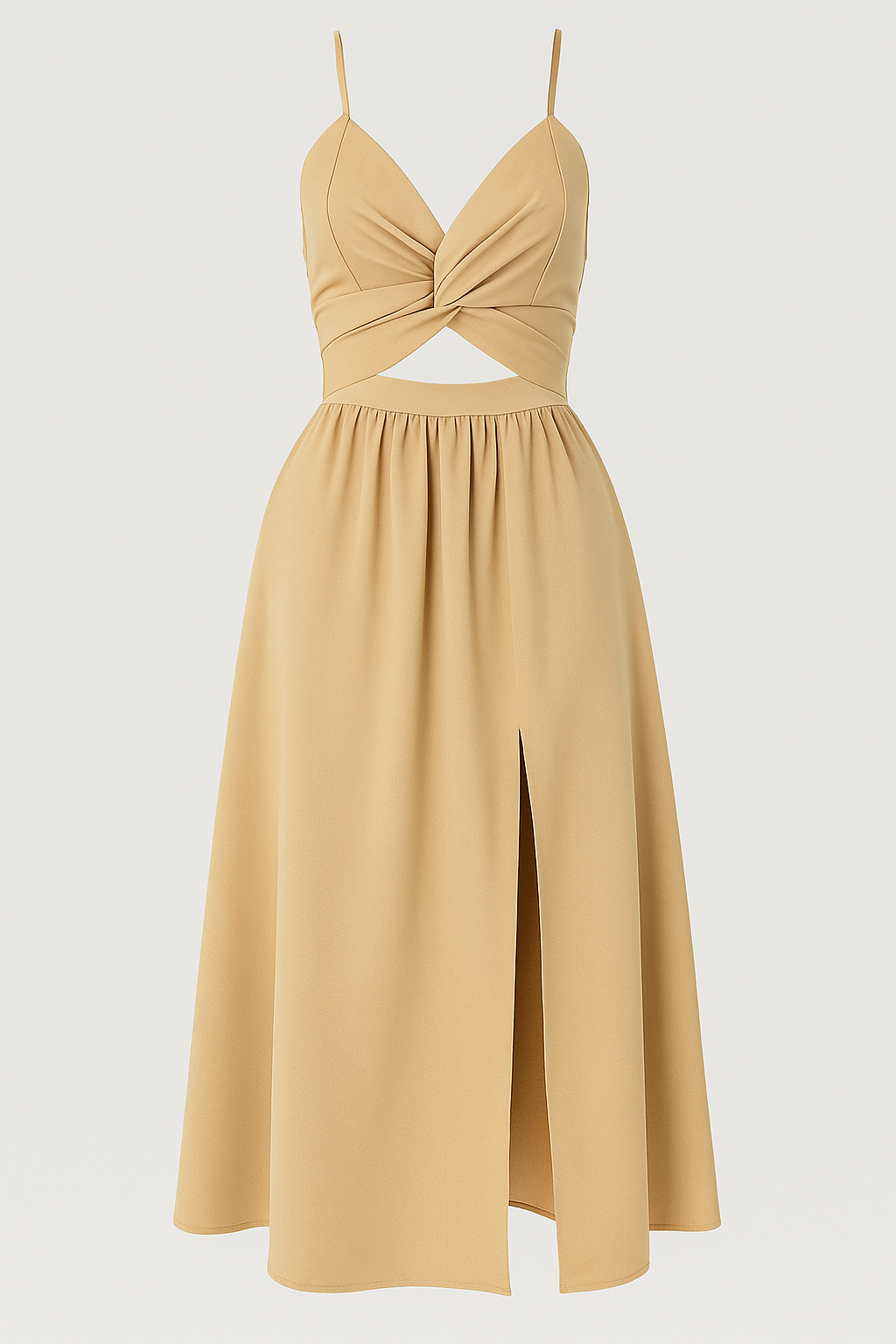 Jessie | Damen Midi-Kleid mit Spaghetti-Trägern