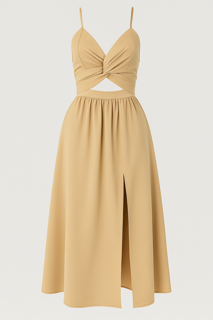 Jessie | Damen Midi-Kleid mit Spaghetti-Trägern