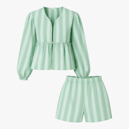 Renata | Damen Komplettes Sommer Outfit mit Streifen